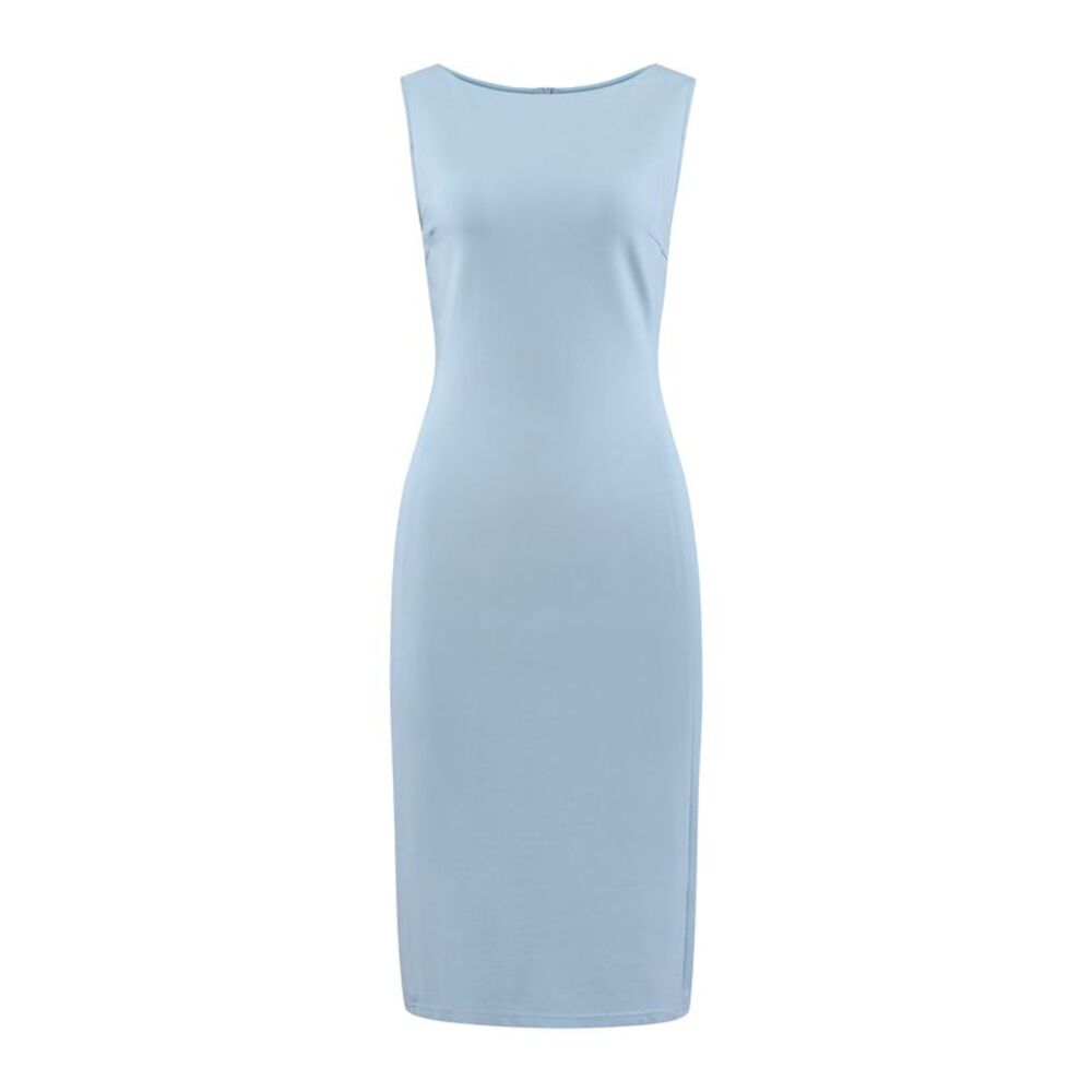 Sleeveless Light Blue Sheath Dress